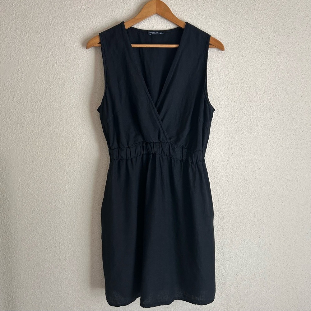 Francesca Bettini Linen/Cotton Blend V-neck Dress | size XL